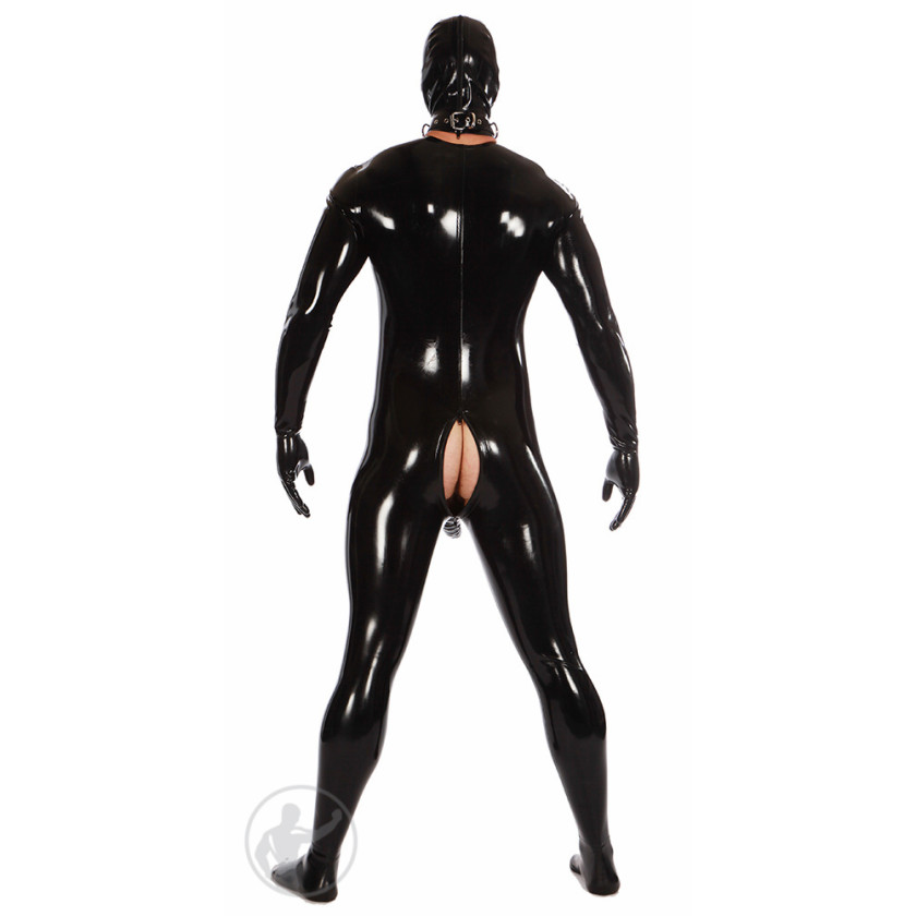 Rubber Neck Entry Catsuit With Attached Sheath Socks & Gloves