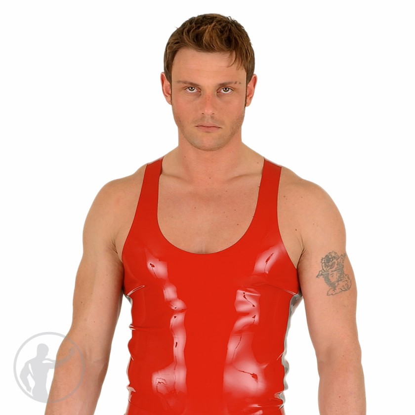 Men's Classic Rubber Tank Top With Side Stripes