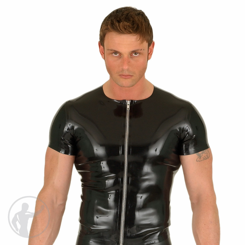 Men's Classic Rubber T-Shirt With Zip Up Front
