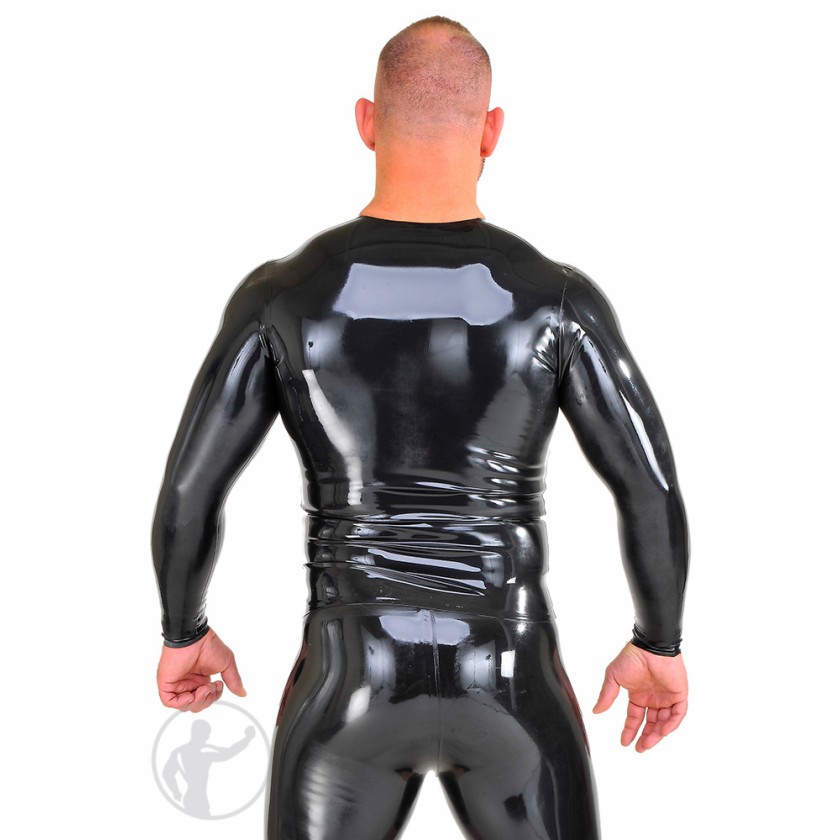 Rubber T-Shirt Long Sleeves Front Zip