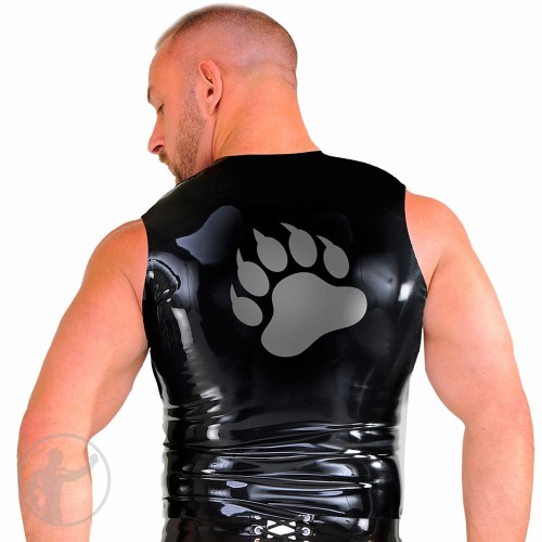 Rubber T-Shirt Sleeveless With Bear Paw Emblem