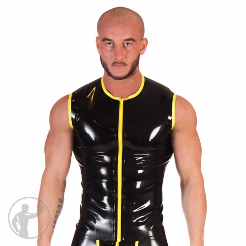 Men's Rubber Sleeveless T-shirt With Trim