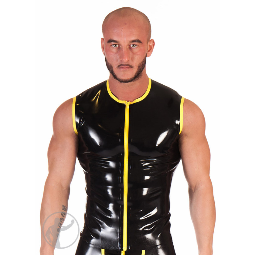 Rubber Zip Up Trim Top