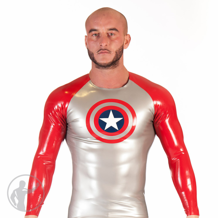 Rubber Captain America Long Sleeve Raglan T-shirt