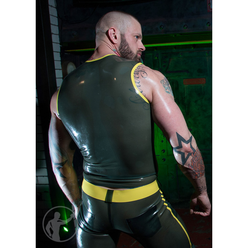 Rubber Sleeveless T-shirt With Trim