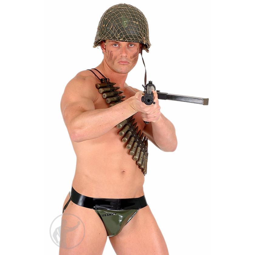 Rubber Jockstrap US Army Logo