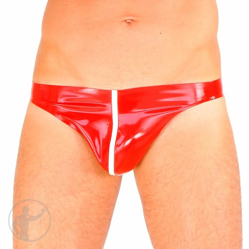 Rubber Briefs Thong Back Front Stripe