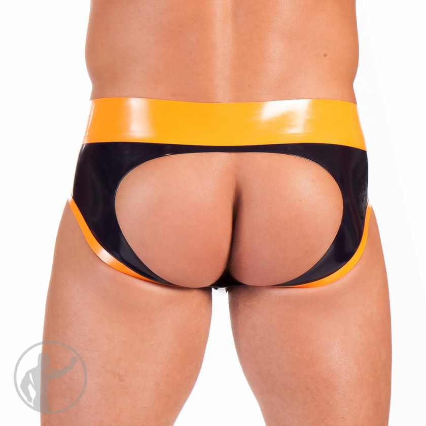 Rubber Backless Contrast Briefs 34"
