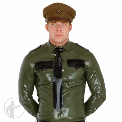 Rubber Army Military Shirt Long Sleeves