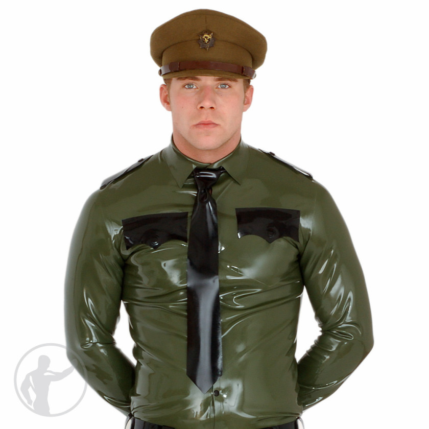 Rubber Army Military Shirt Long Sleeves