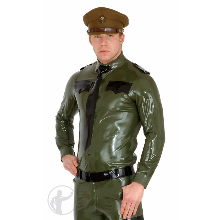 Rubber Army Military Shirt Long Sleeves