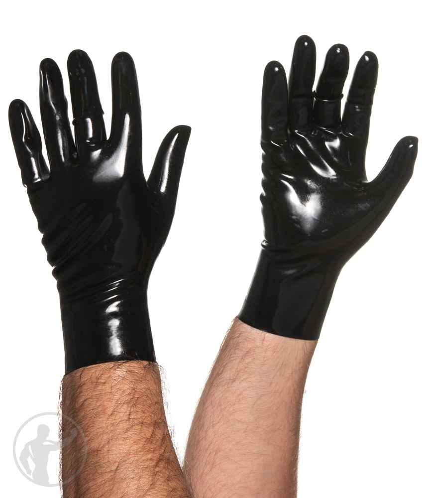 Zoekmachinemarketing bezoek indruk Rubber Wrist Length Gloves Black