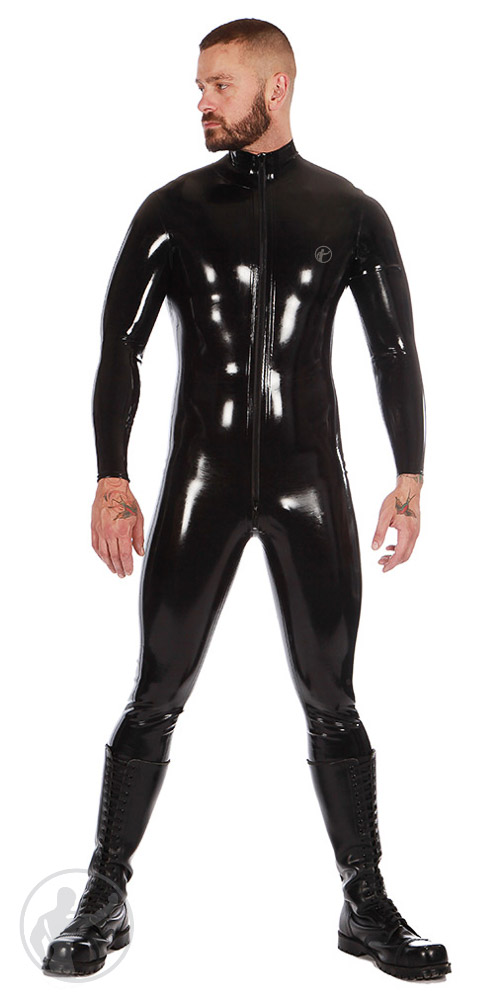 Rubber Catsuit With Front Zip