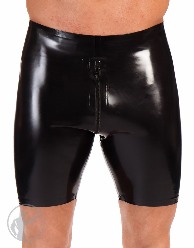 Classic Style Rubber Latex Cycle Shorts with an all round zip