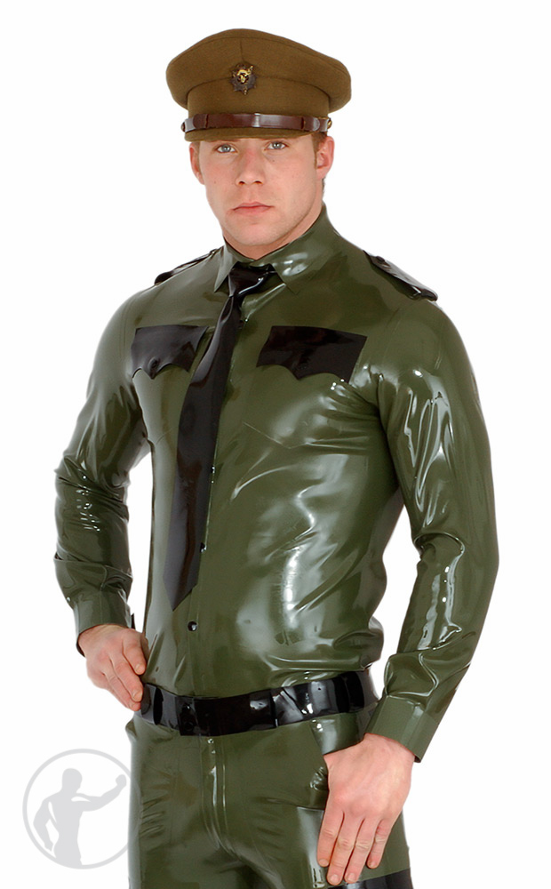 Rubber Army Military Shirt Long Sleeves