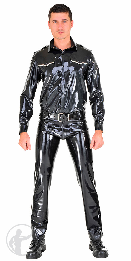rubber pants and shirt